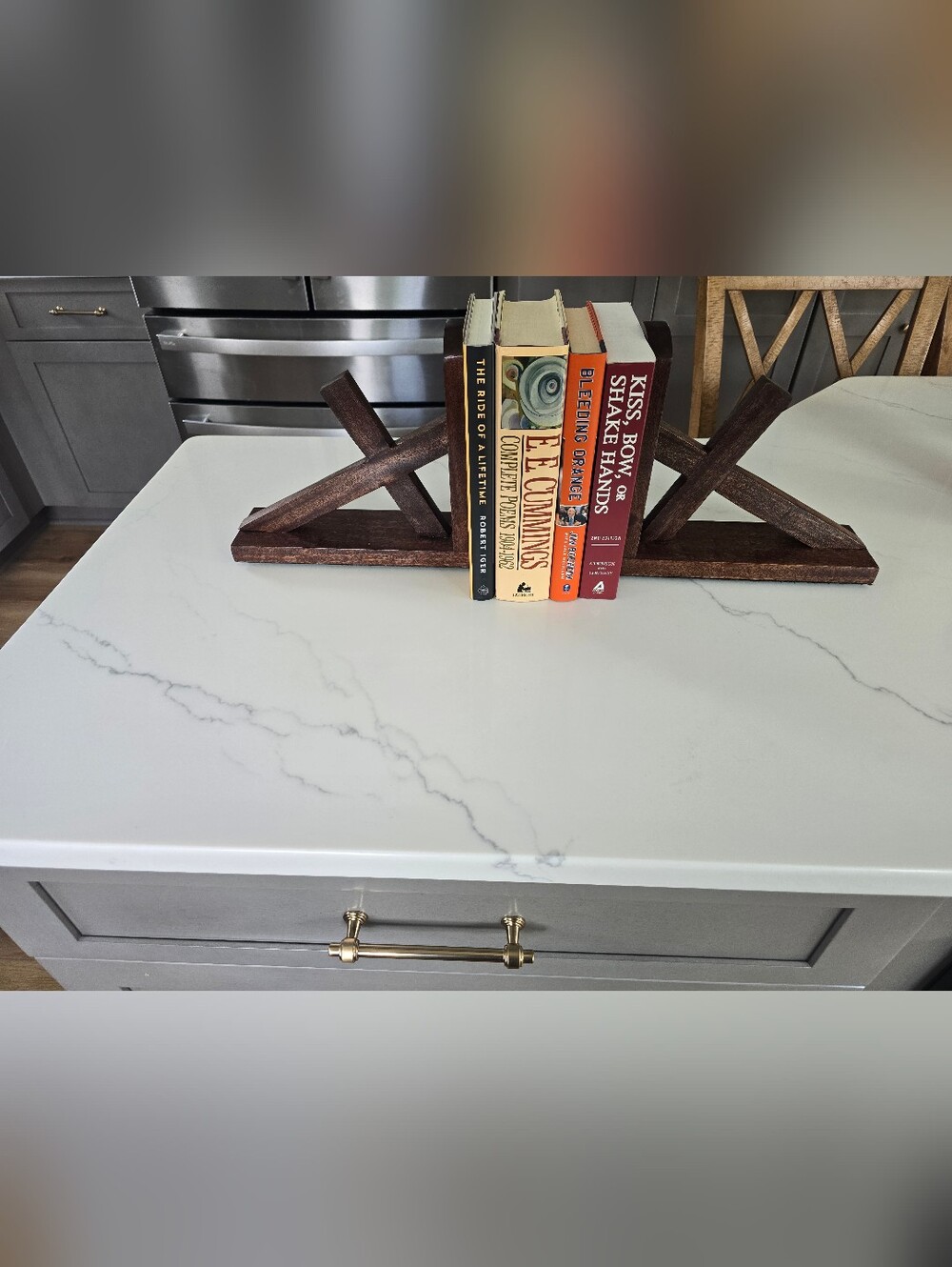 Leaning Cross Bookends Wooden | Christian Book Ends | Farmhouse Religious Decor